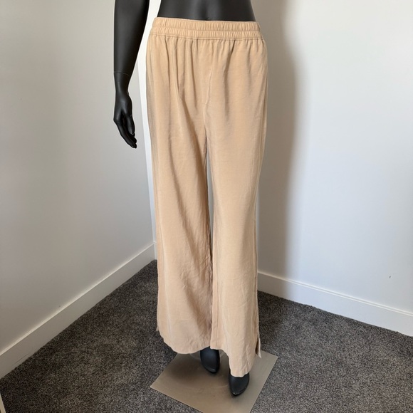 Open Edit Beige Wide-Leg Pants with Slits – Size M – Rayon Blend - Picture 1 of 8
